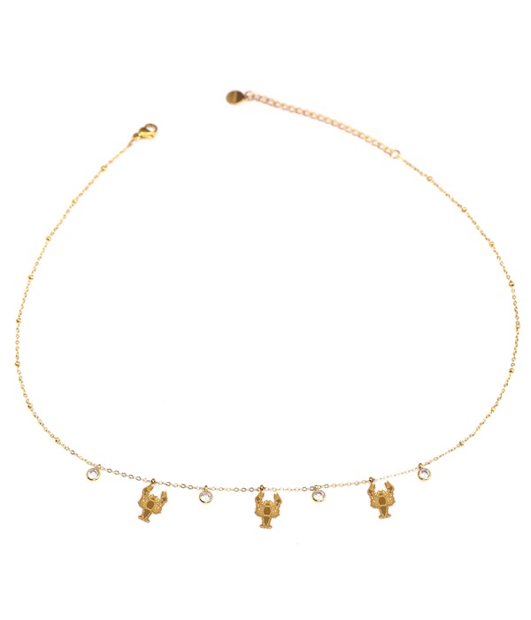 Collar de langosta doradas con circonitas