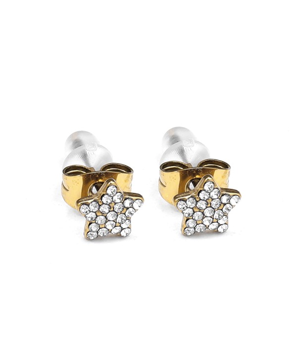 Pendientes pequeños de estrella con circonitas