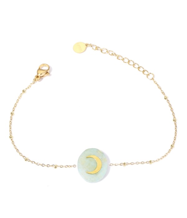 Pulseras doradas con luna multicolores