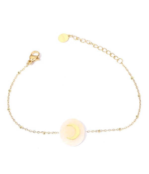 Pulseras doradas con luna multicolores