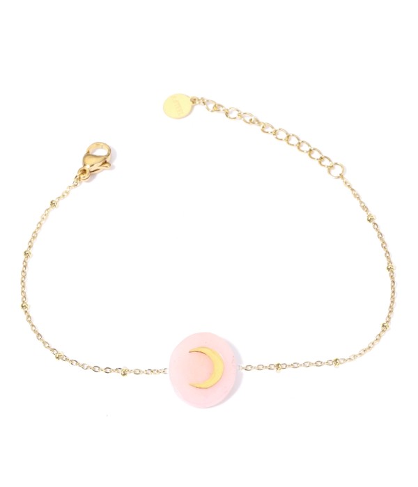 Pulseras doradas con luna multicolores