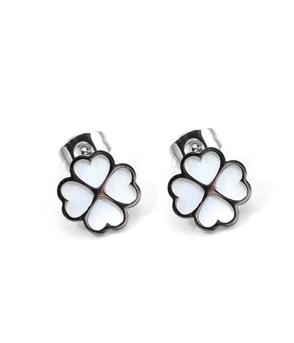 Pendientes trébol pateado con nácar blanco