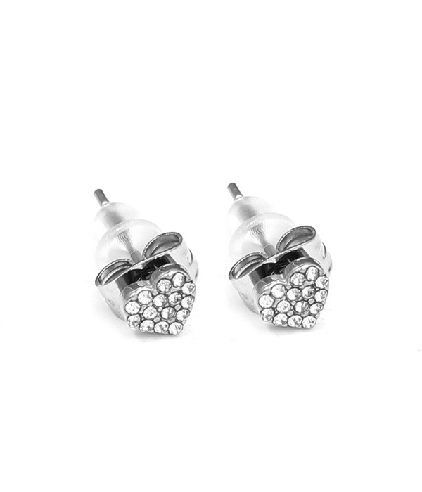 Pendientes de corazón plateada con circonitas