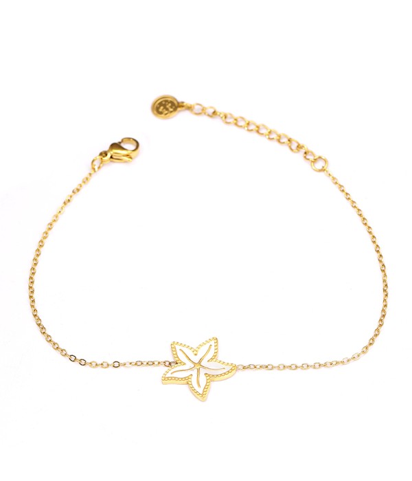 Pulsera dorada con estrella de mar esmaltada