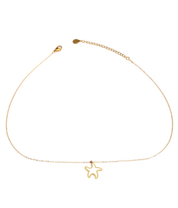 Collar dorado con colgante de estrella de mar