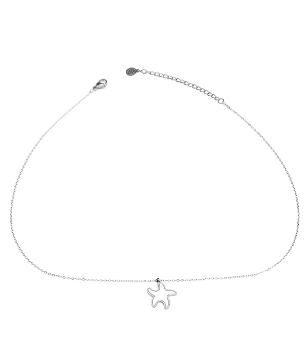 Collar plateado con colgante de estrella de mar