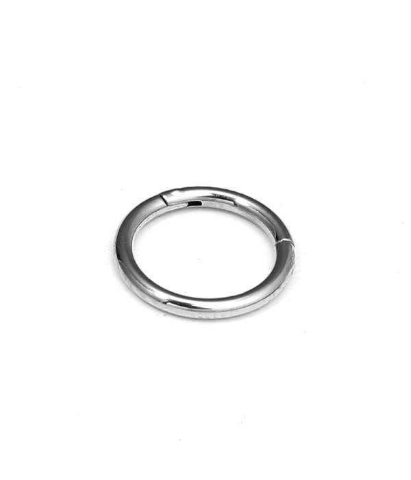 Ear cuff mediano plateado tipo aro liso 8mm