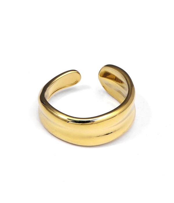 Anillo dorado abierto de banda gruesa