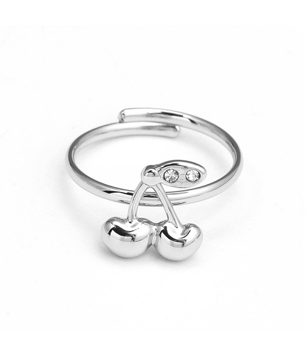 Anillo ajustable con cerezas colgantes