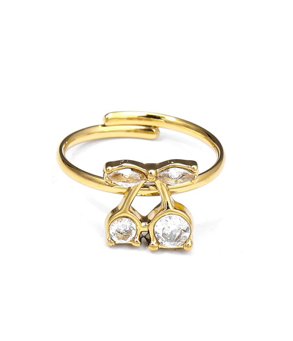 Anillo con cerezas de circonita