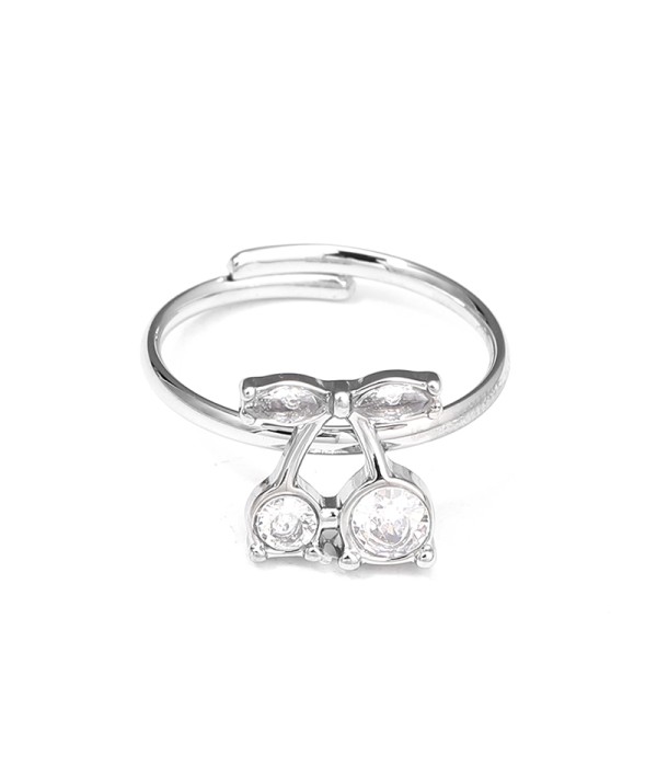 Anillo con cerezas de circonita