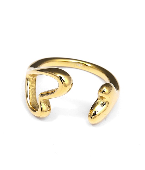 Anillo dorado abierto con diseño asimétrico moderno