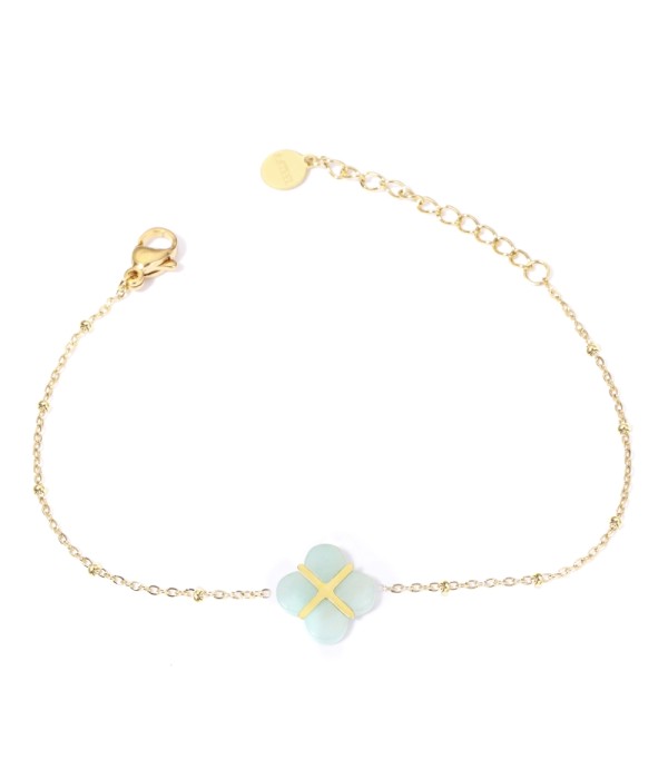 Pulseras doradas con trébolde cuatro hojas multicolores