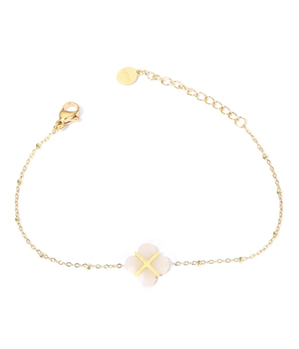 Pulseras doradas con trébolde cuatro hojas multicolores