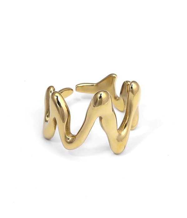 Anillo dorado de ondas fluidas