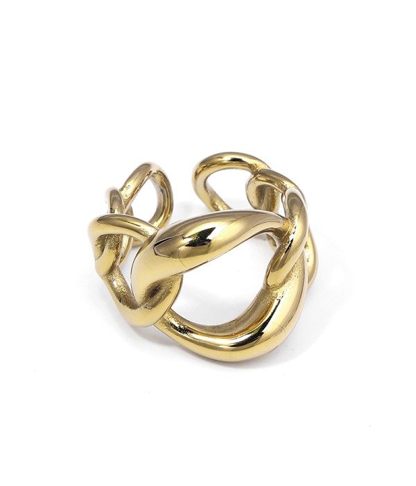 Anillo con eslabones gruesos entrelazados