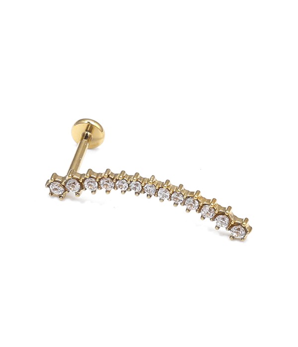Piercing de oreja con curva de circonitas