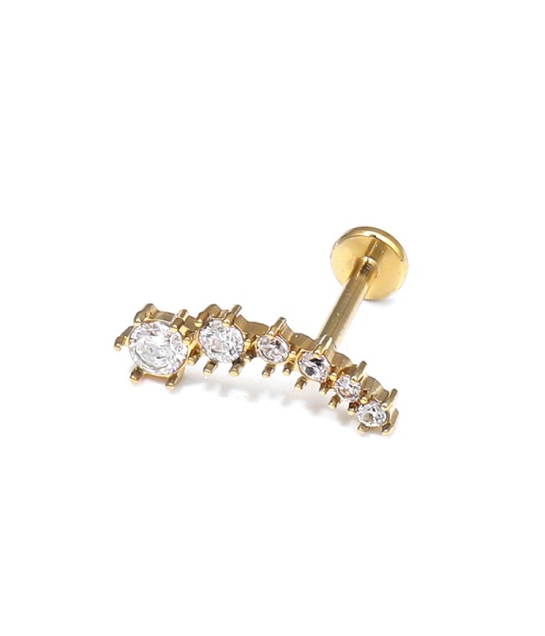 Piercing de oreja con circonitas en degradado