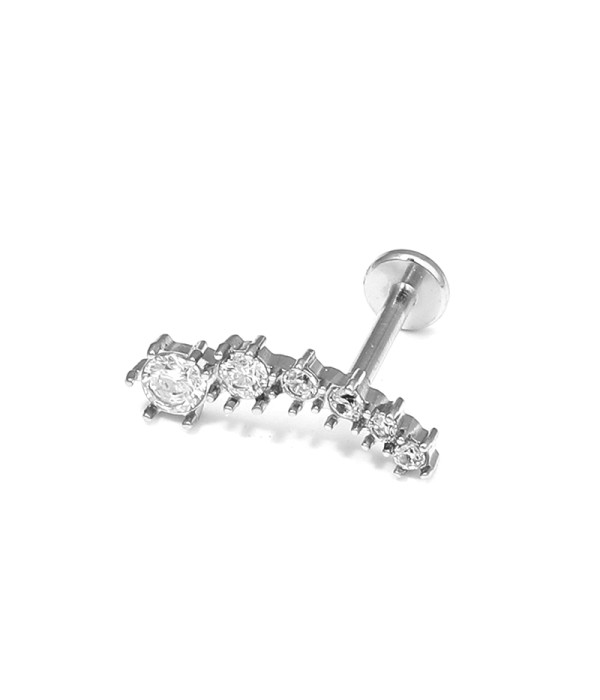 Piercing de oreja con circonitas en degradado