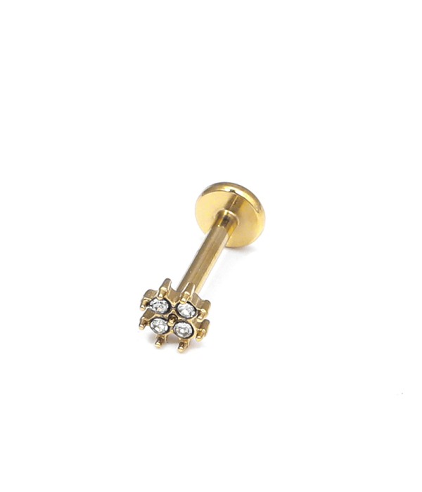 Piercing de oreja con flor de circonitas