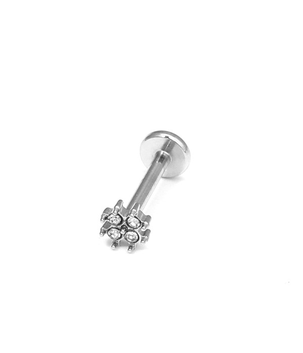 Piercing de oreja con flor de circonitas