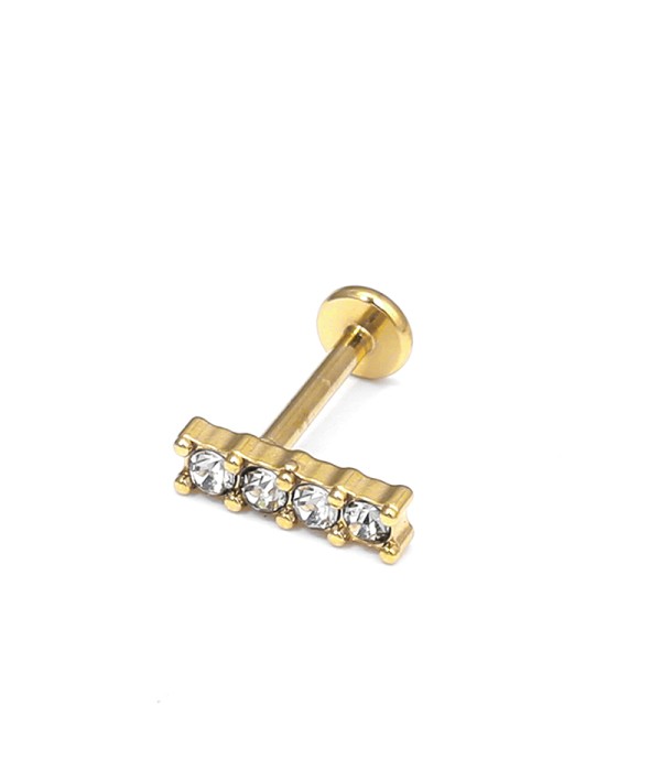 Piercing de oreja con fila de circonitas