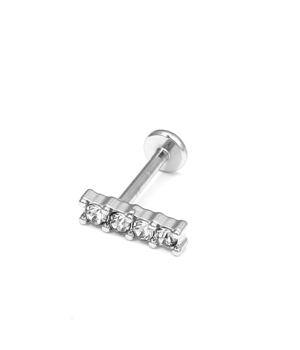 Piercing de oreja con fila de circonitas