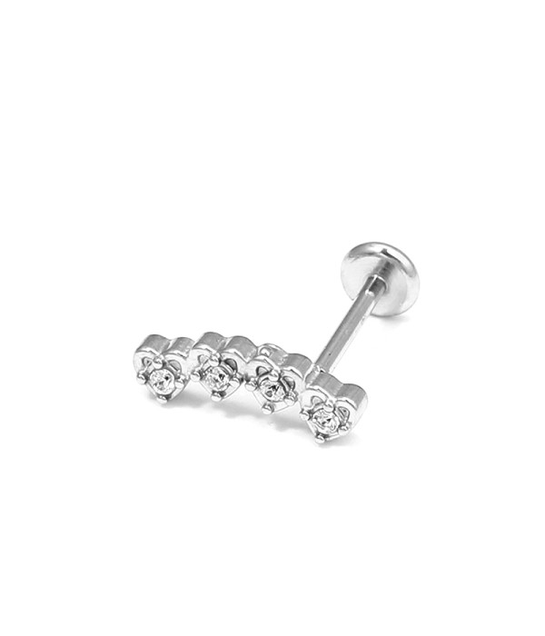 Piercing de oreja con circonitas en forma de coronas