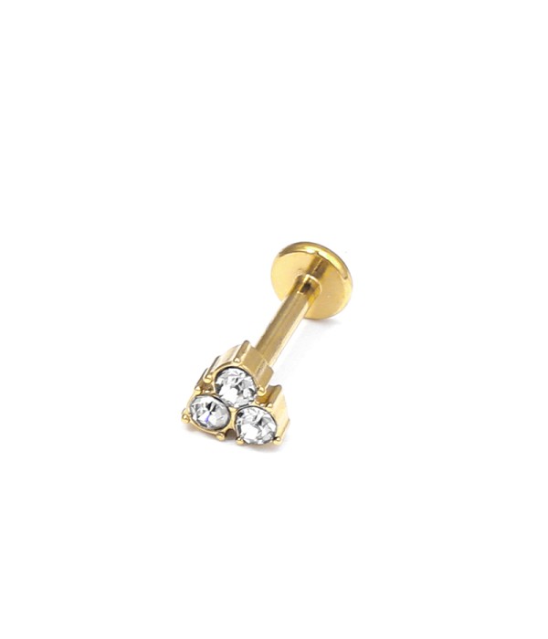 Piercing de oreja con triple circonita brillante