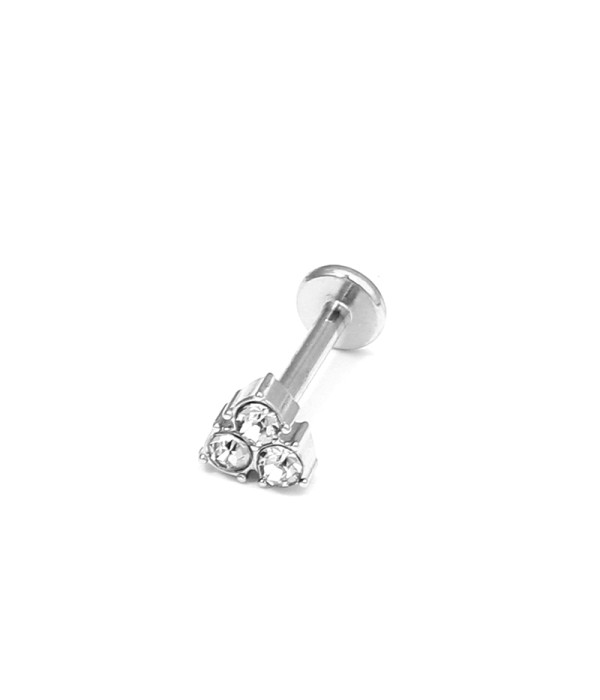 Piercing de oreja con triple circonita brillante