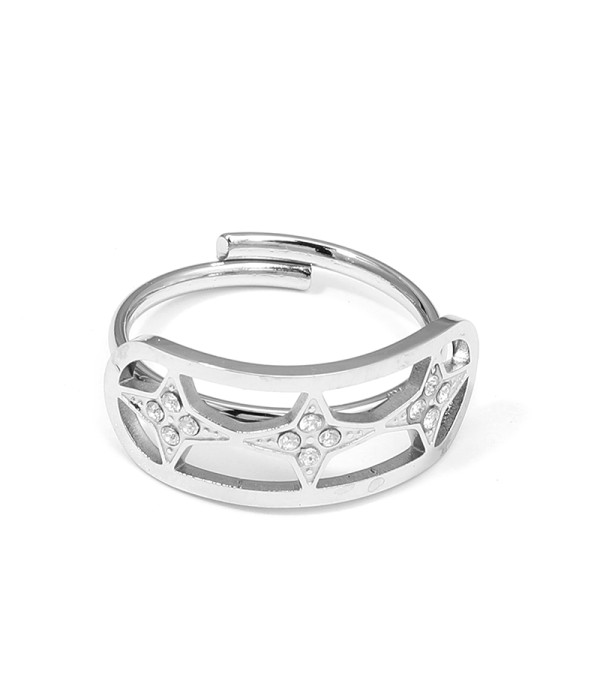 Anillo estrellas caladas con circonitas
