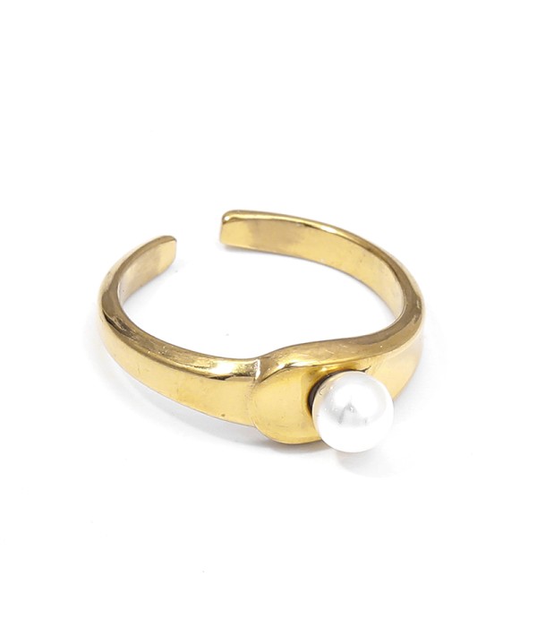 Anillo con perla clásica