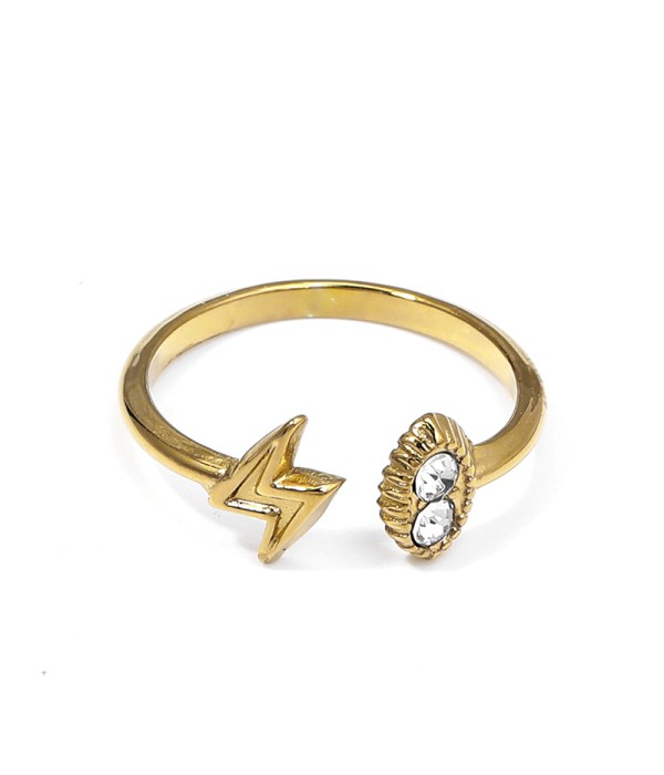 Anillo con rayo y ojo con circonitas