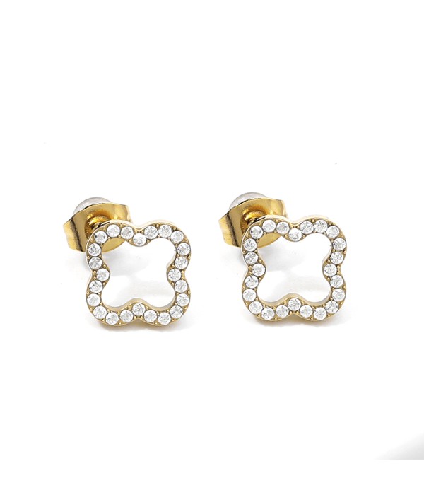 Pendientes de flor con circonitas