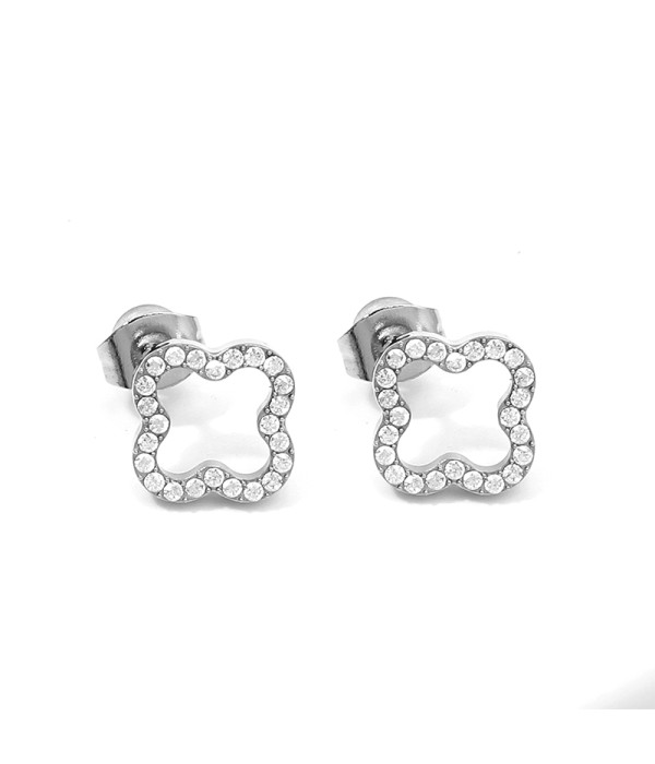 Pendientes de flor con circonitas