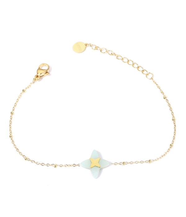 Pulseras doradas con estrella de cruz multicolores