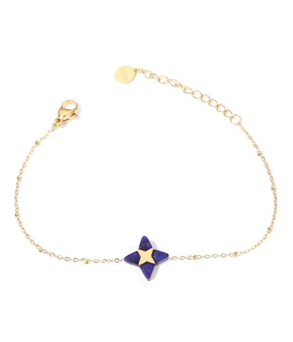 Pulseras doradas con estrella de cruz multicolores